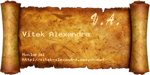 Vitek Alexandra névjegykártya